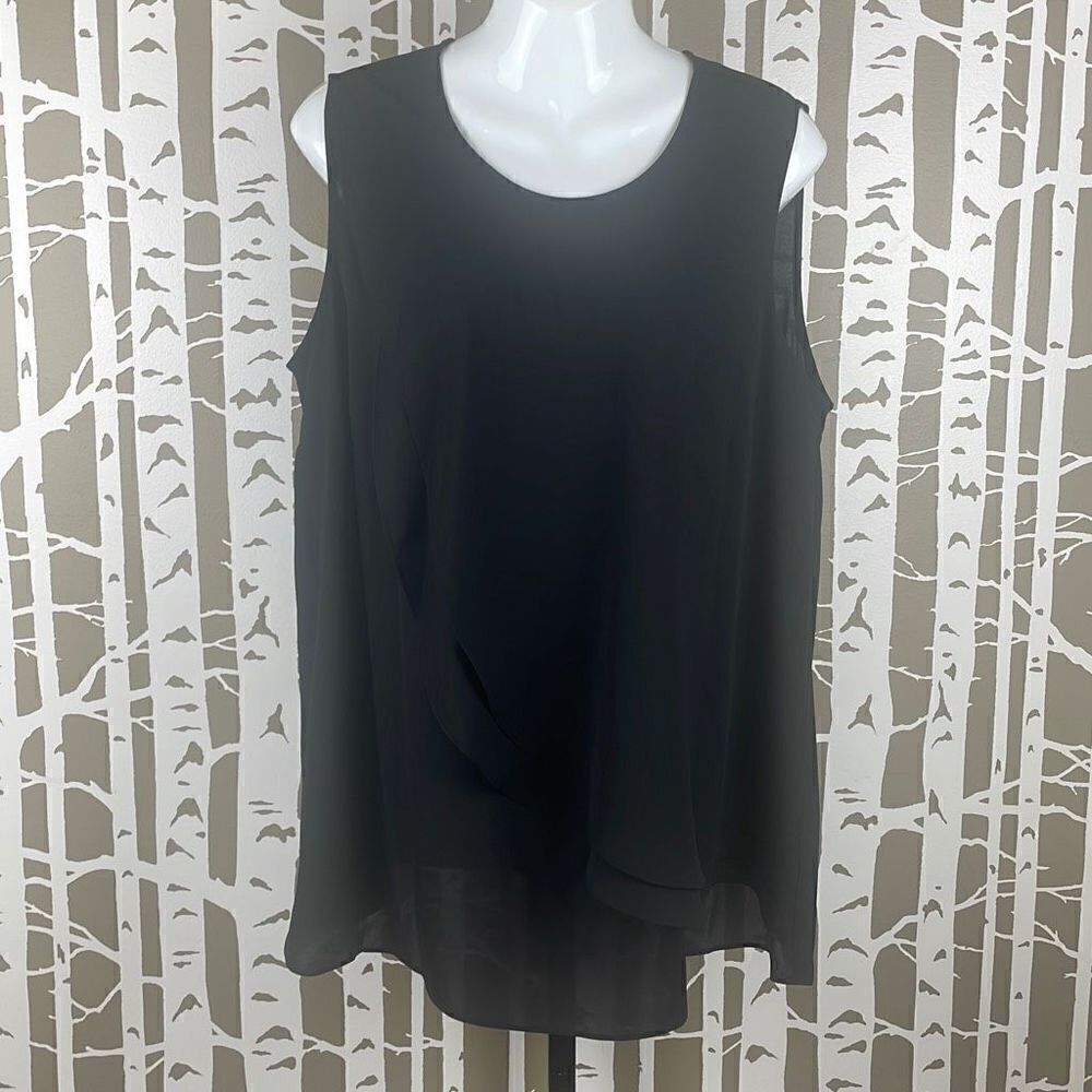 Vince Camuto Semi-Sheer Sleeveless Top 1X